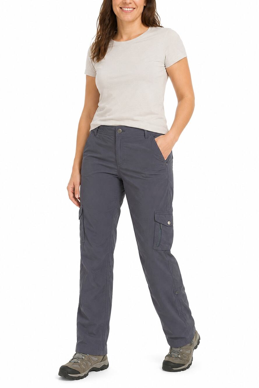 REI Womens 12 Gray Cargo Hiking Trail Pants Nylon Stretch